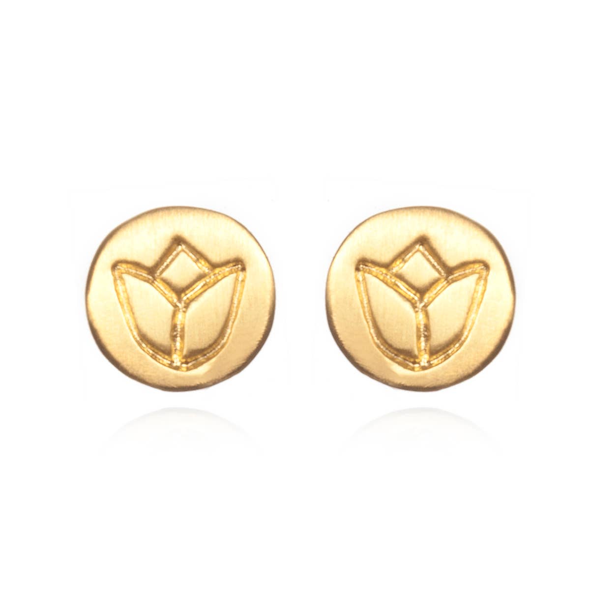 Satya Jewelry - Gold Lotus Stud Earrings
